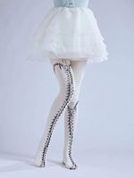 Personnalisé Fun Punk Goth Zipper Imprimé Cosplay Collants Personnalité Éléments Avec Chaussettes Hipster