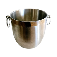 Seau à glace en acier inoxydable de 3 L, double paroi isolée, portable, durable et de haute qualité, pour boissons glacées, utilisation en bar et restaurant, en métal