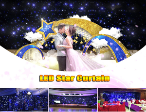 Nhà thờ chiếu sáng đám cưới trang trí nội thất LED nền Drop Led Sao vải rèm bầu trời đầy sao Backdrop - Product Image 2