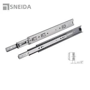 SNEIDA Hardware 3-Section hot sale 35/45mm blue zinc plated ball bearing drawer slide for furniture drawer slide rail