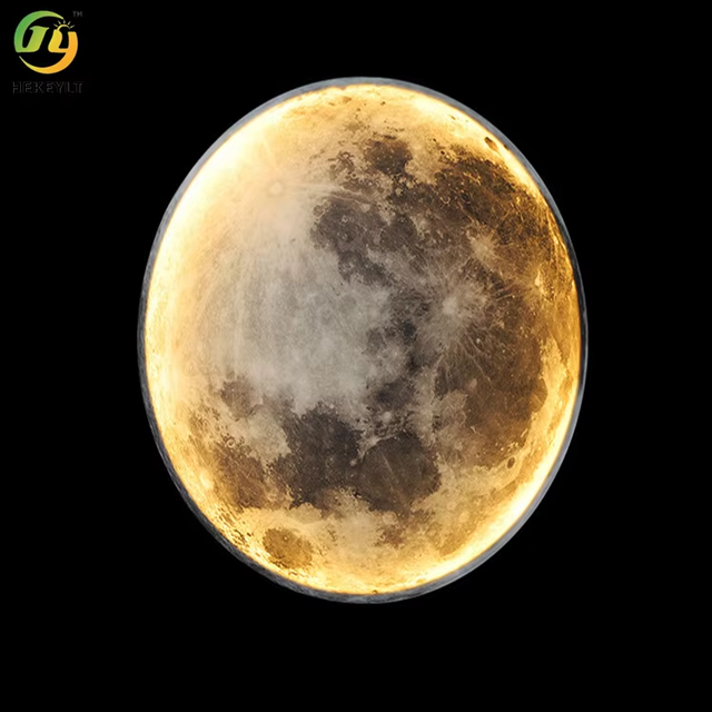 JYLIGHTING Decorative Home Moon Shape Round Bedside Mount Light Modern Moon Led Wall Lamp