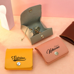 Bolsa de joyería plegable de cuero, bolsa de almacenamiento de joyas de viaje, monedero, bolsa para collares, bolsa de regalo de boda - Product Image 3
