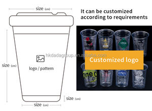 16oz PP <b>Plastic</b> Coffee <b>Cups</b> with Strawless Lids 90mm Diameter for Cafe Shops Serving Cold Beverages Iced Coffee Mineral Water - Product Image 2