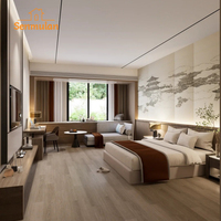 Ensemble de meubles de chambre standard pour hôtel 5 étoiles : lit moderne, tables de chevet, armoire – Pack complet pour appartement