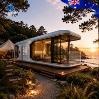 Capsule de luxe préfabriquée en acier de 20 et 40 pieds, mobile et écologique, pour bureau, maison, gîte, complexe hôtelier, villa et hôtel