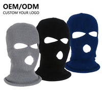 Maßgefertigte Gestrickte 3-Loch-Stickerei Vollgesichts-Winter-Skimaske Großhandel Balaclava