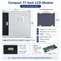 Module d'affichage LCD TFT industriel M170ETN01.1 17 pouces AUO 1280x1024 30 broches LVDS 5V WLED