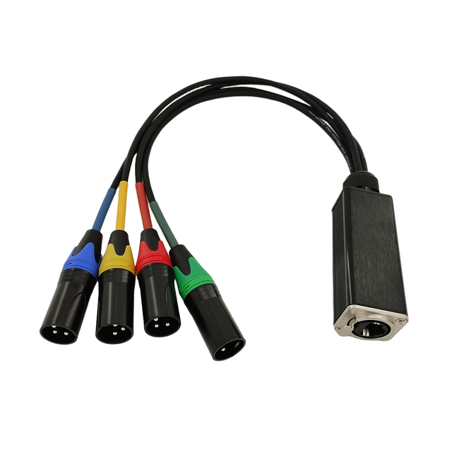 DAJIANG OEM Customized 4 1 Professional RJ45 Female XLR Male Audio Adapter DMX Network Data Extension Cable PVC Copper