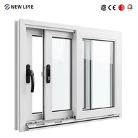Ventana Corredera Moderna de PVC con Aislamiento Acústico, en Forma de Concha Horizontal, de Plástico y Acero, para Salas de Estar, Oficinas y Apartamentos