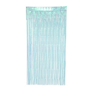 Rideau de pluie brillant 1*2m, rideau à franges métalliques laser colorées, toile de fond d'anniversaire pour enfants, rideau de pluie irisé en feuille métallique - Product Image 6