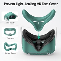 Ensemble de trois pièces en silicone pour Oculus pour Meta Quest 2 Face Cover Lens Cap Joystick Cap Light-Shielding Mask Game Accessories