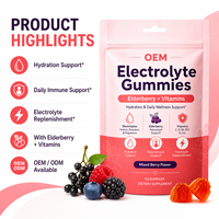 Gummies électrolytiques OEM avec baies d'églantier et vitamines pour soutenir l'hydratation, la réapprovisionnement en électrolytes et le bien-être immunitaire