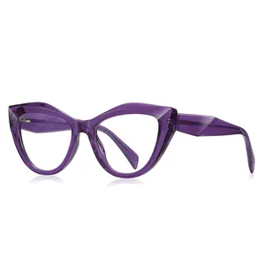 VisualMate hot List customized colour cat eye TR90 anti UV ray glasses frames for fixing eyeglass lenses
