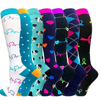 Ensembles de chaussettes de compression multicolores pour le sport, longueur mollet, pour le commerce international