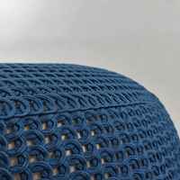 Pouf ottoman au crochet, repose-pieds tricoté, coussin de sol décoratif pour la maison