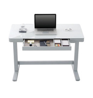 Table de bureau en verre trempé pour salon, meuble de levage électrique avec tiroir, hauteur réglable, nouveau design