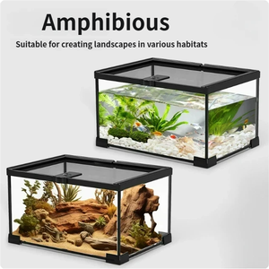Terrarium en verre à haute transparence <span class=keywords><strong>Crystal</strong></span> Clear Paludarium Design anti-échappement écologique pour l'aménagement paysager bioactif Vivarium - Product Image 2