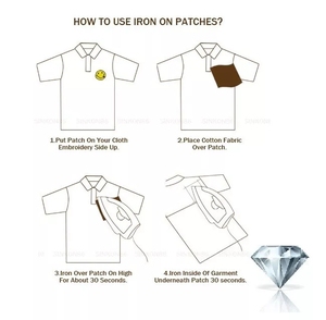 Nháy mắt Mặt thêu vá sắt may trên phim truyện tranh Thời trang huy hiệu phim hoạt hình mặt vàng - Product Image 3