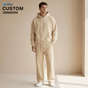 Conjunto de Sudadera con Capucha y Pantalones de Felpa Francesa de 400GSM para Hombre, Estilo Oversize con Hombros Caídos, Venta al Por Mayor Personalizada - Product Image 1