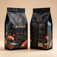 Sac à fond plat pour nourriture pour chat, impression personnalisée, réutilisable, en plastique Mylar, fermeture éclair, emballage pour friandises pour animaux de compagnie, sac pour nourriture pour chien