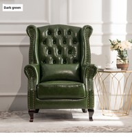 Fauteuil Tigre Style Campagne Américaine Vintage avec Boutons Capitonnés, Canapé en Bois à Dossier Haut, Chaise Simple pour Petits Espaces, Mobilier de Maison