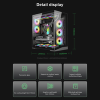 Boîtier PC ATX M ATX avec verre trempé, prend en charge les GPU de 430 mm, les refroidisseurs de 165 mm, le refroidissement par eau de 360 mm, 7 emplacements