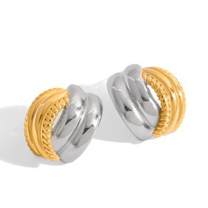 <b>Cuff</b> <b>Earrings</b> 18K Gold Stainless Steel Geometric Design Everyday Wear JDE0306080-PS - Product Image 5