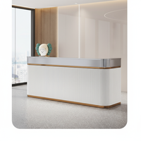 Comptoir de réception moderne laqué blanc durable avec bar d'entreprise et comptoirs de caisse pour hôtel, salle de sport, hôpital