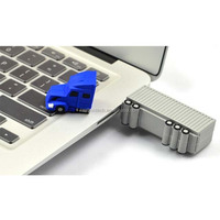 Clé USB en forme de camion conteneur, logo personnalisé, 4 Go, 8 Go, 16 Go, 32 Go, USB 2.0, pour souvenir d'entreprise
