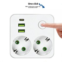 Adaptador de Enchufe USB Tipo C Estándar Europeo, Adaptador Inteligente Multifuncional de Uno a Dos NS-85U 2.5A