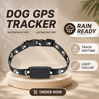 Collier GPS anti-perte pour chien en promotion, étanche IP67 en plastique, technologie NFC, localisateur d'animaux de compagnie précis en temps réel à niveau mondial
