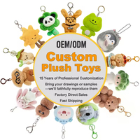 Porte-clés personnalisés en peluche douce, jouets en coton et en tissu en forme d'animaux, cadeau promotionnel, fabricant