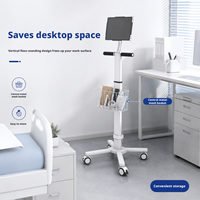 Station de travail mobile moderne, chariot pour ordinateur portable et tablette, 4 roulettes, montage VESA, mobilier commercial