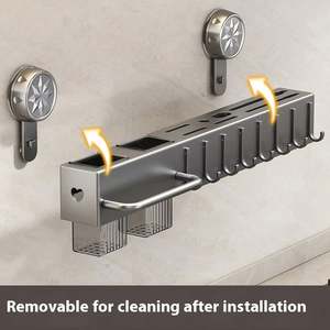 Étagère de rangement en métal pour équipement de cuisine, support magnétique pour couteaux, support mural pour accessoires de cuisine, organisateur - Product Image 3