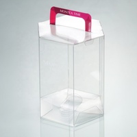 Boîte d'emballage en plastique PET avec poignée, transparente, en PET, PVC, 1 pièce, petites boîtes en acétate transparentes et personnalisées