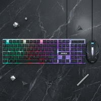 Clavier et souris de jeu filaires OEM personnalisés, prix d'usine, 104 touches, rétroéclairage LED RGB anglais, ensemble pour ordinateur de bureau