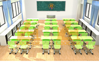 Nouveau style bureau et chaise de mobilier scolaire