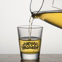Presse à whisky en cristal transparent de haute qualité 1.7oz Mini Shot Glass avec des blancs de sublimation de jante dorée pour des tasses de vin Premium