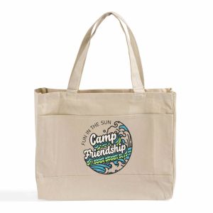 Wholesale Custom Geology Themed <b>Canvas</b> <b>Tote</b> Bags for Science Education Daily Use Reinforced Handles With Front Pocket - Product Image 2