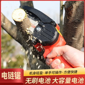 <b>Mini</b> <b>Chainsaw</b> 4 In Battery Powered Electric Pruning Saw For Tree Trimming And Gardening Use - Product Image 4