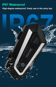 Casque de moto TOUCARE <span class=keywords><strong>T12s</strong></span> avec écouteurs Bluetooth, demi-casque, entièrement étanche, réduction du bruit, intercom longue portée dédié - Product Image 6