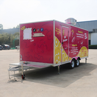 Remorque alimentaire mobile personnalisée entièrement équipée avec kiosque de commande pour la vente de fast-food, hamburgers et hot-dogs