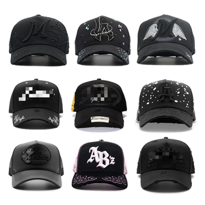 Gorra de béisbol de gamuza personalizada de 5 paneles con forro de satén, diseño GRAFFITI, con logo de demonio, para mascotas y humanos - Product Image 4