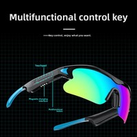 Lunettes de cyclisme d'extérieur intelligentes à conduction d'air sans fil Bluetooth Lentilles polarisées Lunettes de soleil UV anti-lumière bleue