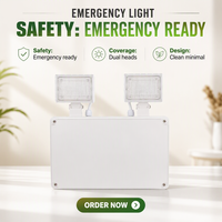 Projecteur LED d'urgence extérieur étanche IP65 1000LM avec batterie de secours de 3 heures pour la sécurité en cas de panne de courant