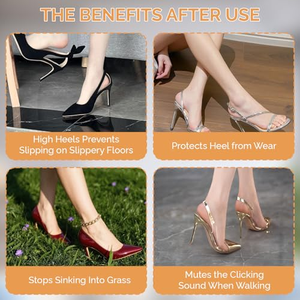 Protège-talons et embouts de chaussures à talons hauts pour femme, antidérapants, souples, amortissants et silencieux, en TPU/PVC - Product Image 3