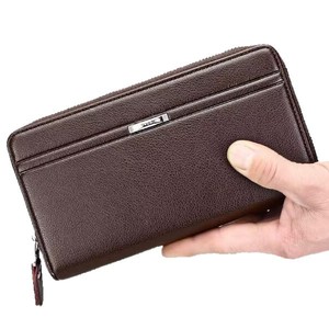 PLAYMAX Cartera de Moda Premium de PU Impermeable con Cierre de Cremallera, Bolso de Mano para Negocios, Estilo Europeo, Casual, para Hombre, con Múltiples Ranuras para Tarjetas - Product Image 1