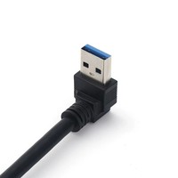 Cable de extensión USB 3,0 de ángulo recto de 90 grados, sincronización de datos 5Gps, cable adaptador USB 3,0 macho a hembra, Cable de extensión