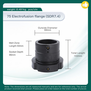 Adaptateur <span class=keywords><strong>de</strong></span> raccord électrofusion 75 mm PN25, raccord PE, raccords électrofusion HDPE pour la connexion <span class=keywords><strong>de</strong></span> conduites d'eau et <span class=keywords><strong>de</strong></span> <span class=keywords><strong>gaz</strong></span>, raccord PE100 HDPE - Product Image 5