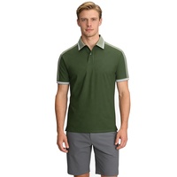 Polo de golf de luxe personnalisé avec logo OEM, coupe ajustée, élastique, doux, respirant, à séchage rapide, col rigide, en jersey